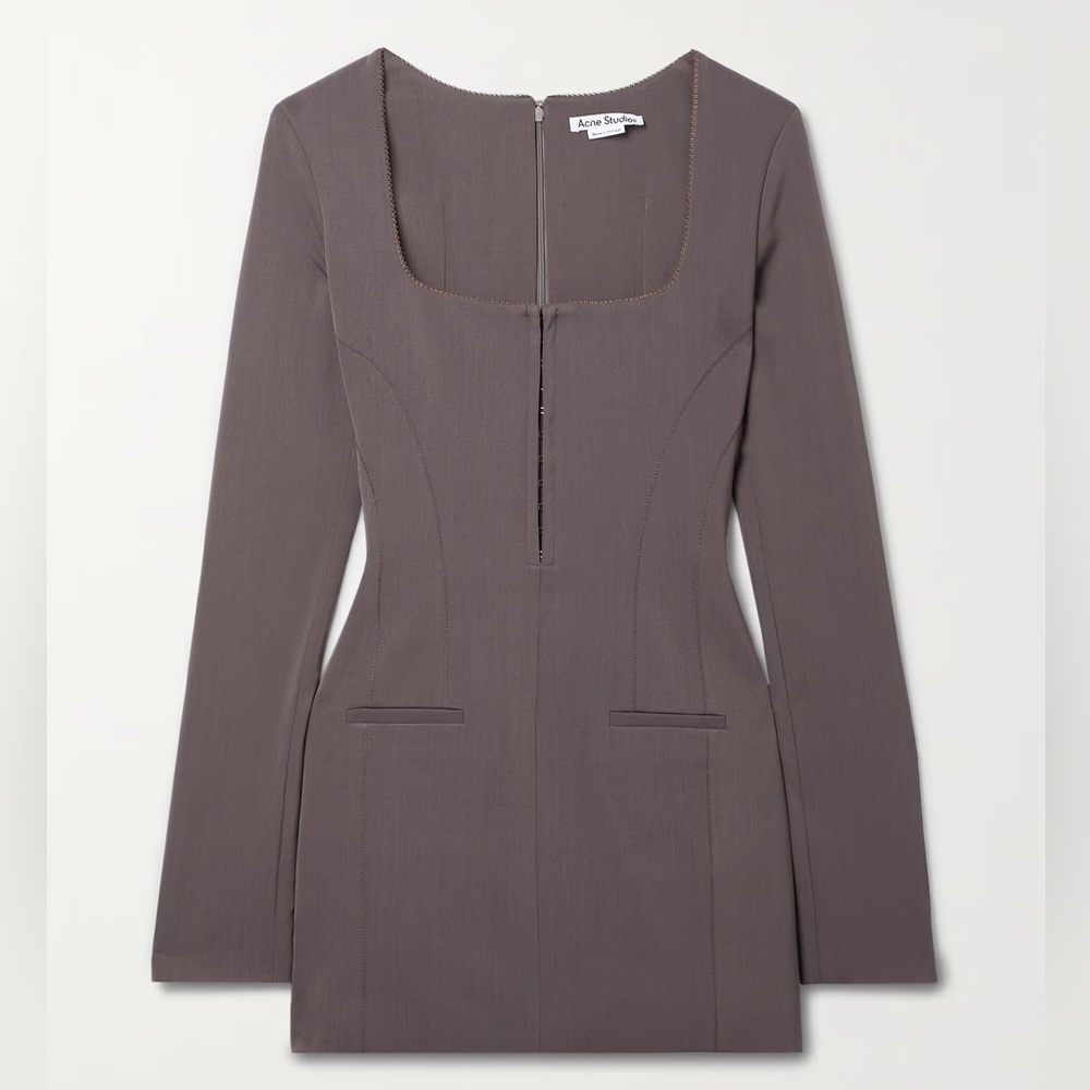 Acne Studios Like New (Worn 1x) Size EU 40/ US 8 Gabardine “Dennika” Mini Dress